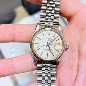 Rolex Silver Oyster Perpetual Datejust Watch